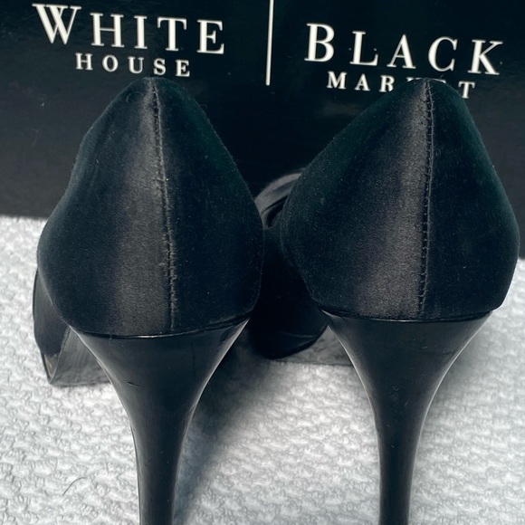 White House Black Market black satin heels size 7.5. - Picture 6 of 6
